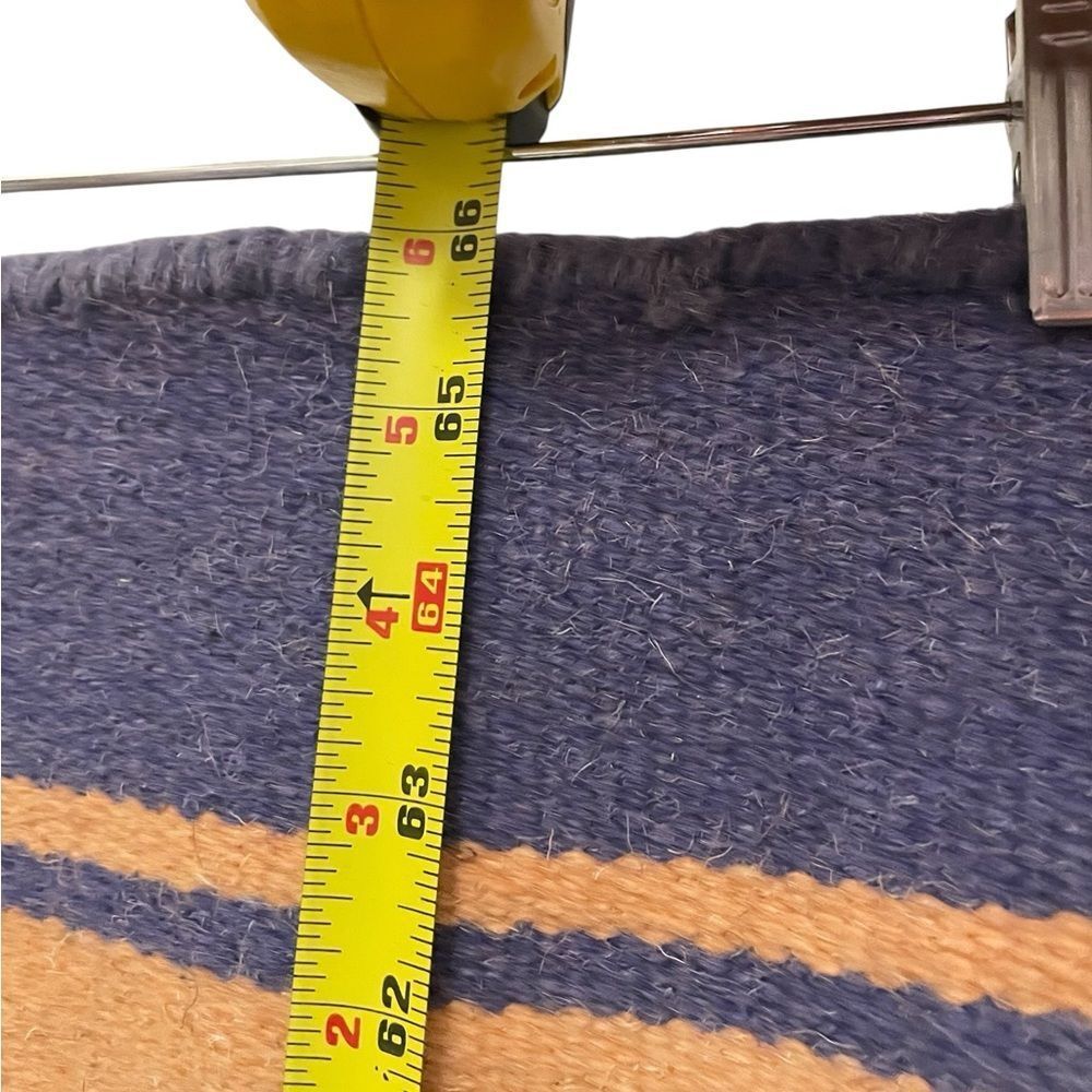 Wool Kilim Rug Pink Blue Yellow - Picture 2 of 10
